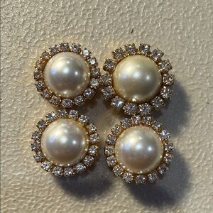 Elegant Gold and Pearl Button Covers